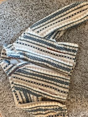 Blank NYC Cream and Navy Patterned Bomber Jacket